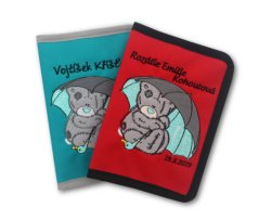 Obal na dětský zdravotní a očkovací průkaz - Teddy s deštníkem